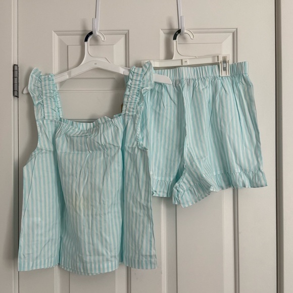 Few Moda kourt Aura Two-Piece Pajama Set - Size M - Mint Stripe - NWT - Picture 7 of 12